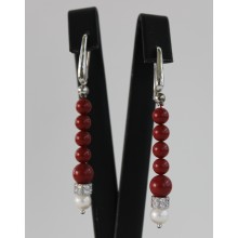 Orecchini argento e corallo Orecchini argento e corallo